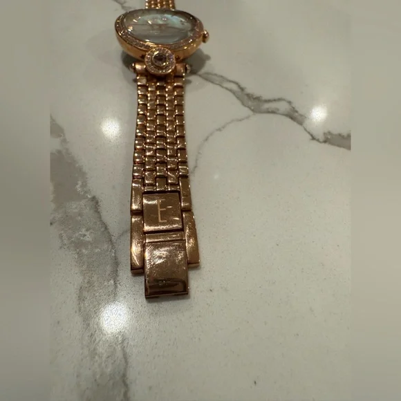 Ecclissi Round Rose Gold Stainless Steel Mother of Pearl Women's Watch - Picture 6 of 16